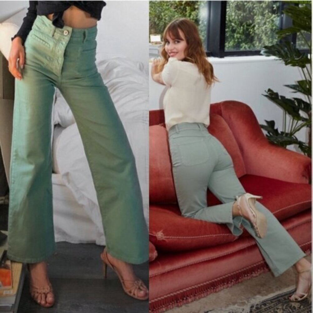 Rouje Pants Swan Wide Leg in Lichten Mint Green